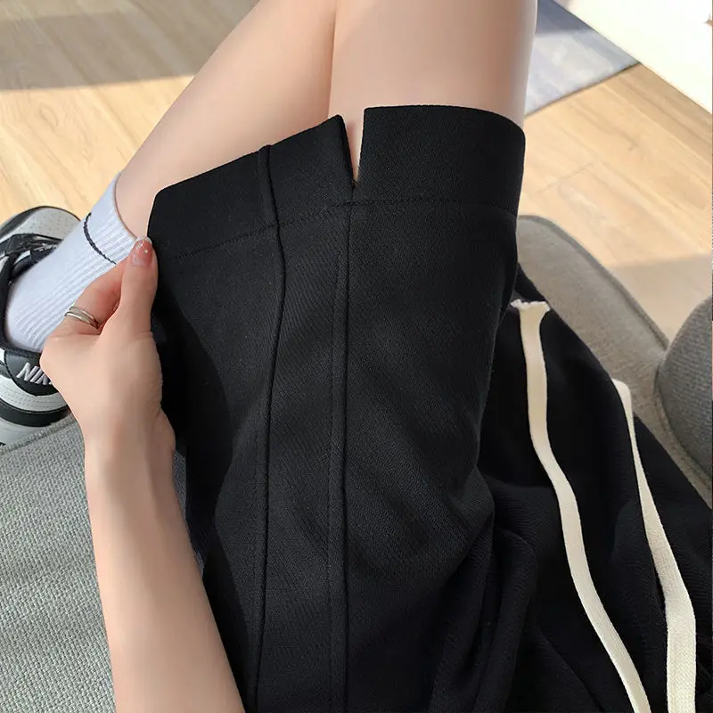 2024 Summer New sports Shorts for Women's Thin High Waist Straight Leg Wide Leg Loose natural comfort trendy Middle Pants