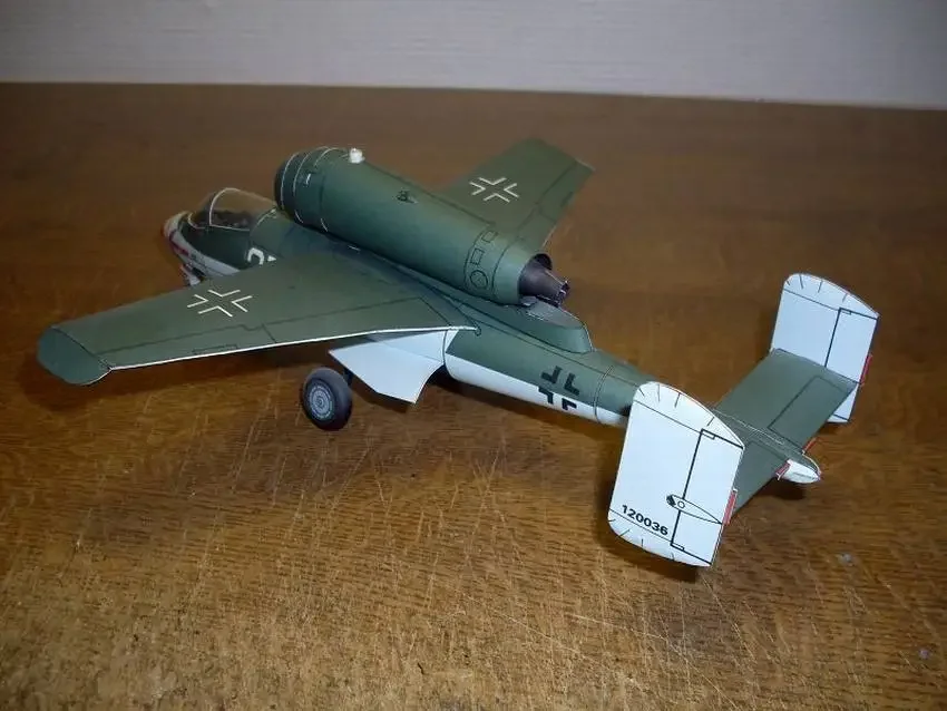 Escala 1:33 alemanha heinkel He-162 A-2 salamandra diy artesanato modelo de papel kit quebra-cabeças brinquedo artesanal diy