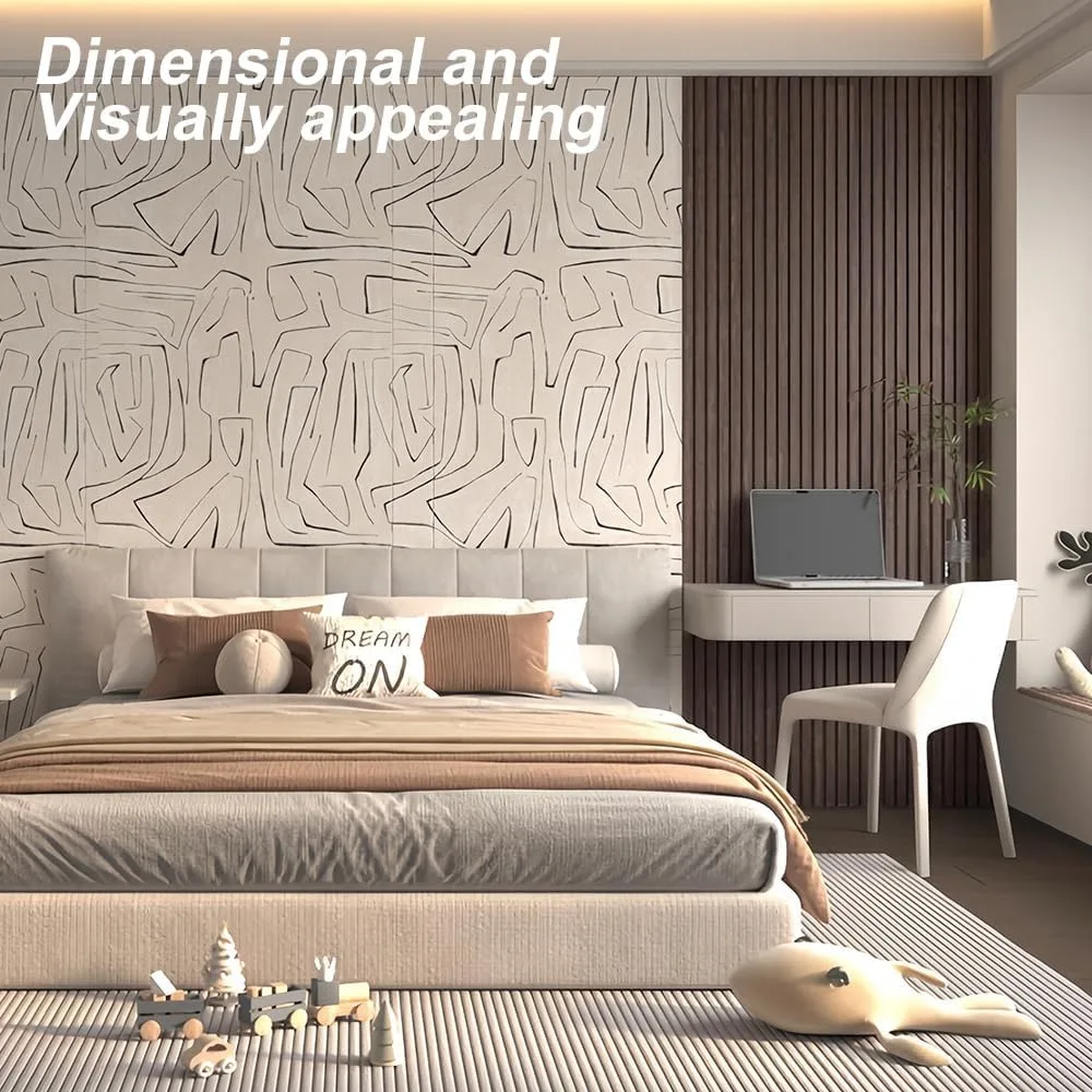 Акустические стеновые панели с деревянными планками для декора потолка и стен. 3D рифленая звукопоглощающая текстурированная панель с деревянной отделкой 108×6