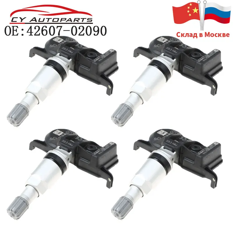 4PCS New High Quality TPMS Tire Pressure Monitor Sensor For Toyota Highlander 42607-02090 4260702090 PMV-E100