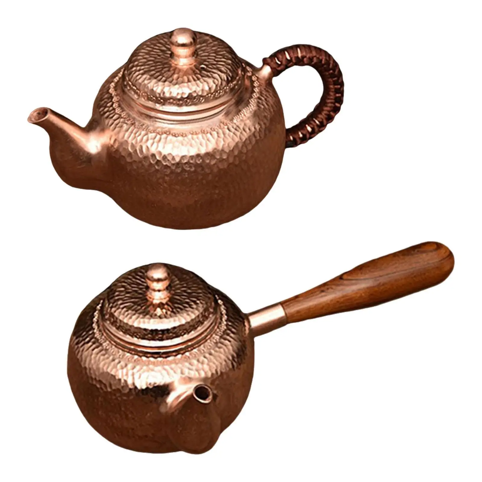 

Copper Tea Kettle for Stovetop Thick Hammered Teapot with Tea Filter with Side