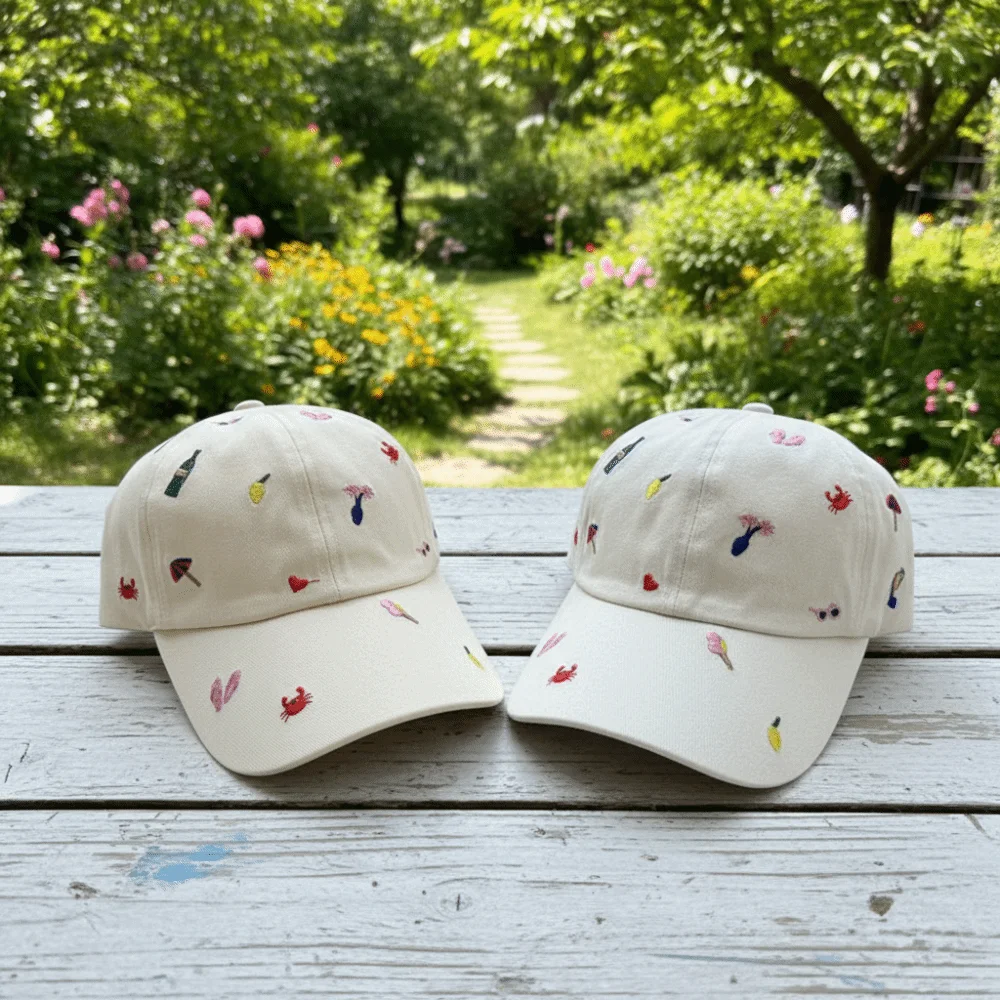 

Simple Creative Embroidered Baseball Cap Graffiti Vase Cartoon Baseball Hat Sunscreen Peaked Cap Cotton Baseball Cap Summer