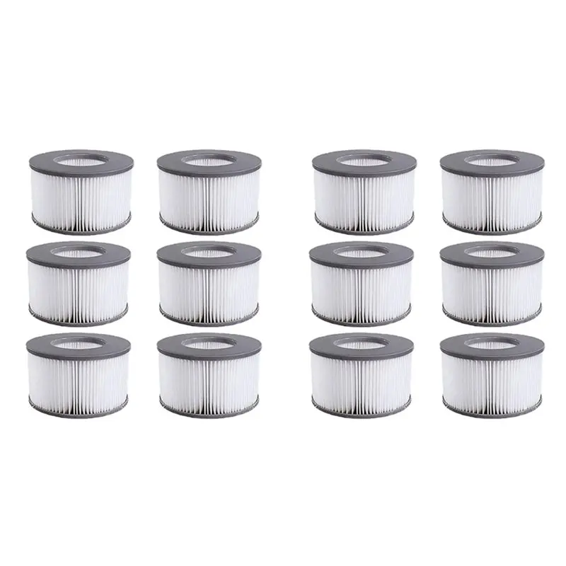 【ПОДХОДЯЩИЕ ЗАПЧАСТИ】12 сменных фильтрующих картриджей для фильтров Mspa, для моделей Whirlpool Mspa с 2020 года, для надувных бассейнов.