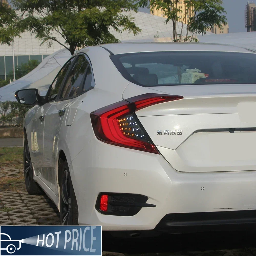 For Honda Civic X 10th FC FK7 FK8 2016-2021 Car Taillights Assembly Upgrade LED Dynamic Through Tail Light Tool Accessories