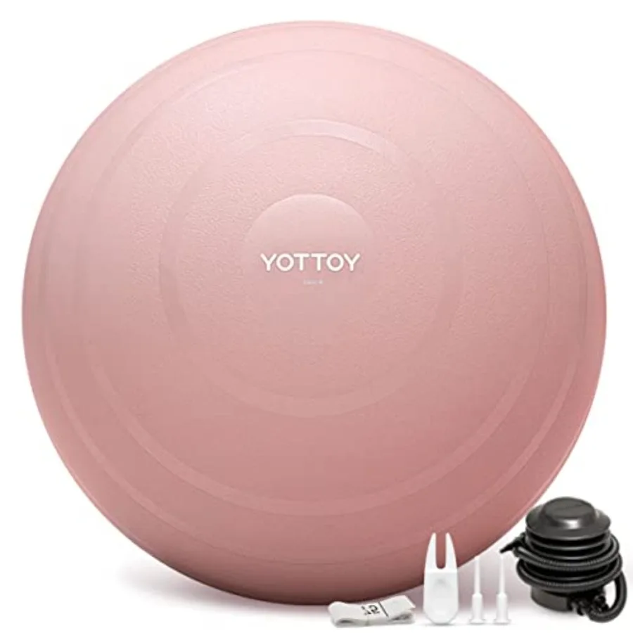 

Anti-Burst Exercise Ball for Working Out, Yoga and Pregnancy, Extra Thick Workout Ball for Physical Therapy and Fitness