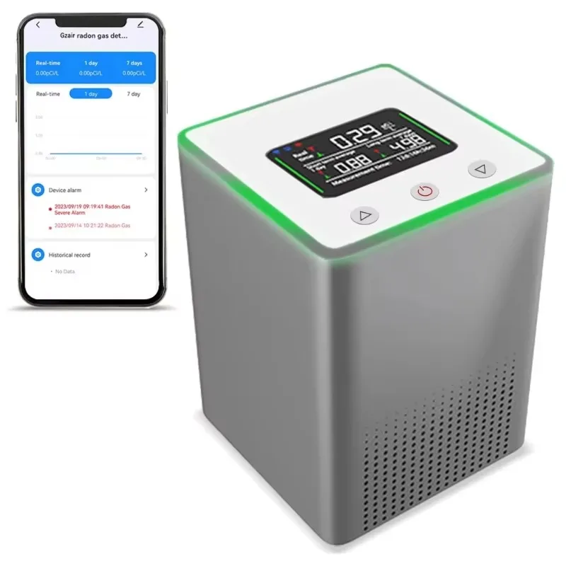Household Smart WiFi Radon Detector, Pulse Ion Variable Angle Sensor, Fast Capture, Support Short-term & Long-term Radon Gas