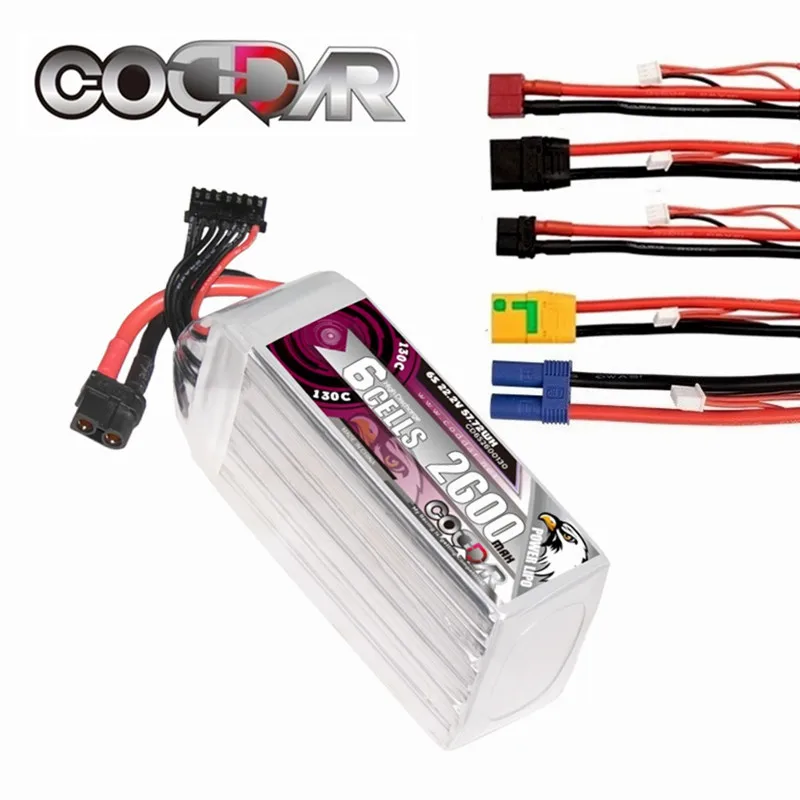 

2600mAh MAX 260C Lipo Battery 22.2V 6S1P 130C With XT60 EC5 T Plug For FPV Drone RC Quadcopter Helicopter Parts 6S Battery