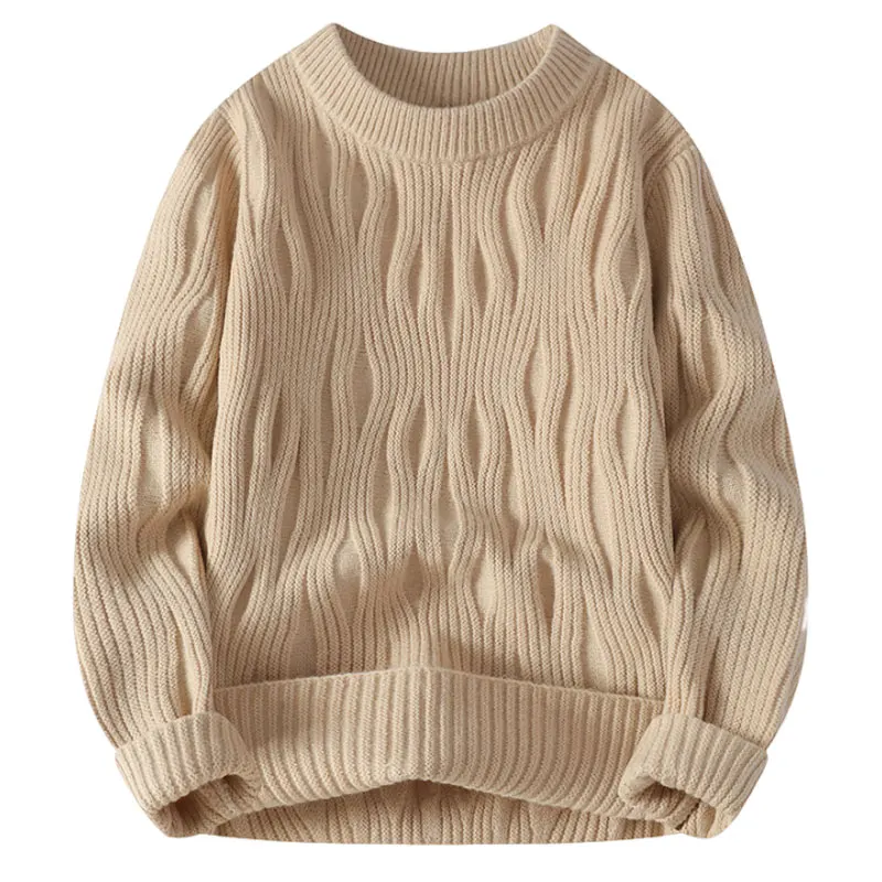

Thiened f-High Collar Men's Knitted Sweater Autumn Winter New Sle Overhead Warm Woolen irt Loose Fit Daily Wear