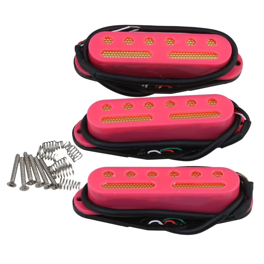 

3 шт. розовый преобразователь с одной катушкой в хамбакер для замены звукоснимателя для электрогитары