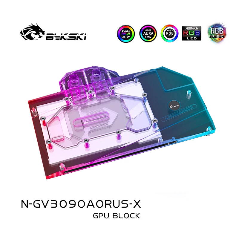 Bykski Water Block Use for GIGABYTE Arous RTX 3090 MASTER /3080 MASTER GPU Card Copper Radiator Block  N-GV3090AORUS-X