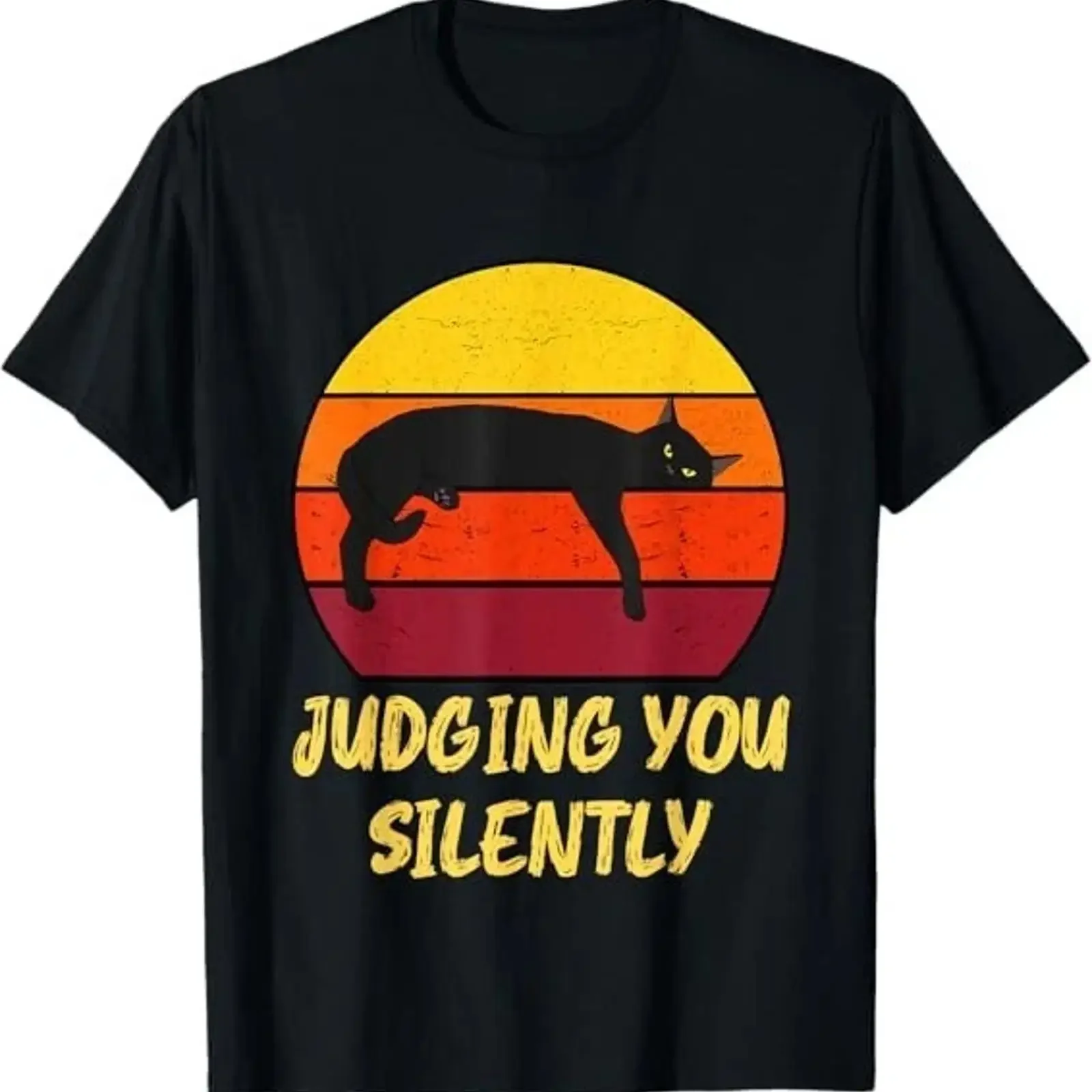 T-shirt le plus populaire avec motif de chat amusant qui vous juge silencieusement, S-3XL, style vintage délavé, vêtements de créateur, graphisme doux, polyvalent