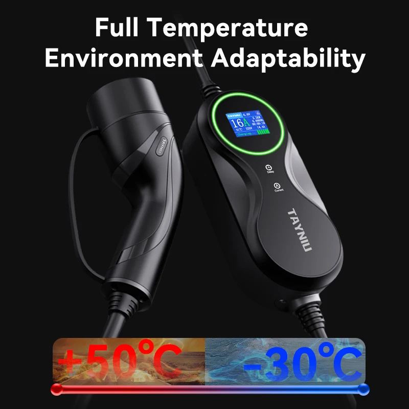 Портативное зарядное устройство для электромобилей TAINIU, управление через приложение 3,5 кВт, тип 1 J1772, вилка стандарта США, зарядное устройство для электромобилей NEMA 5-15 3,5 м для Chevrolet, Tesla EVS
