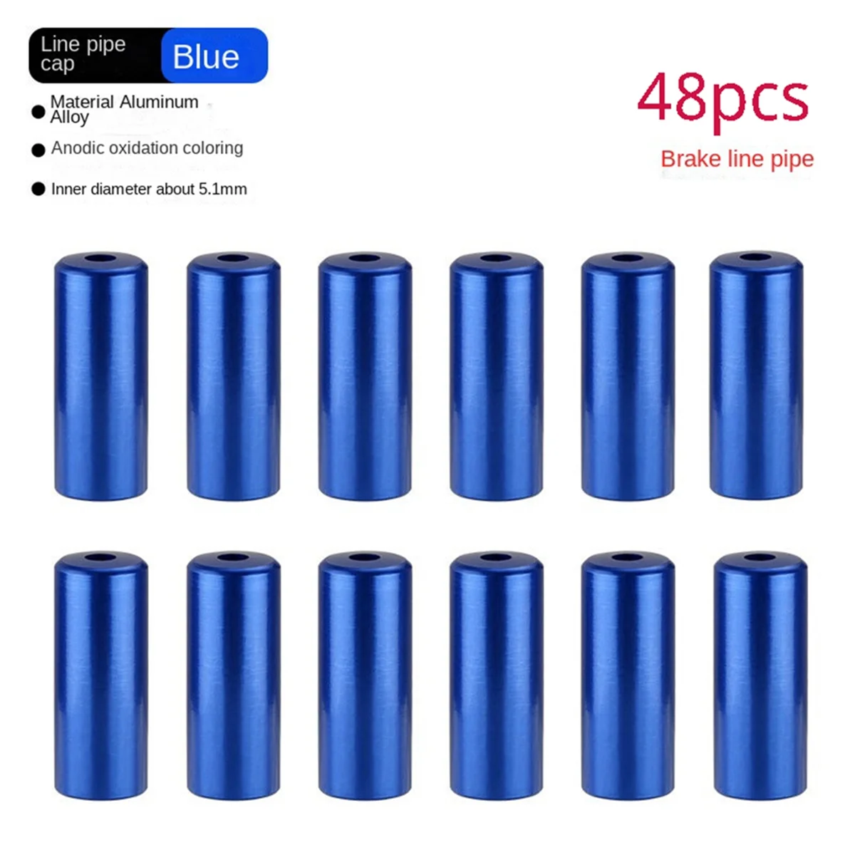 Aluminum Alloy Brake Transmission Cable Pipe Cap, Mountain Road Bicycle Aluminum Alloy Cable Pipe Sleeve Blue