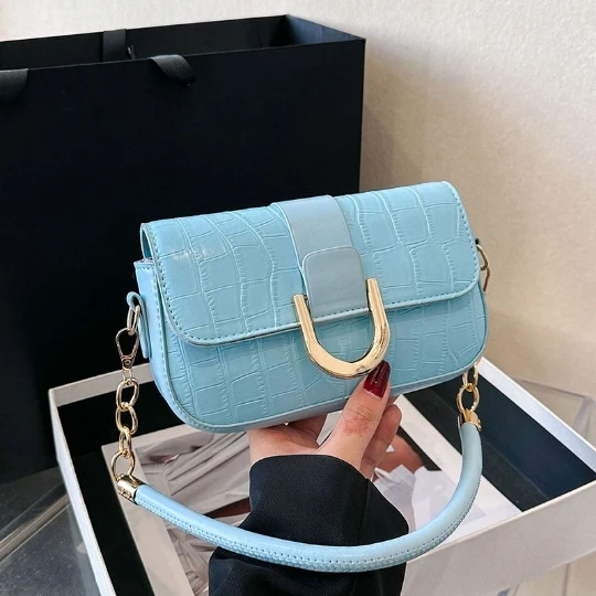 Blue Woman Bags Leather 2023 Luxury Trend Elegant Women Girl Handbag Shoulder PVC Lady PU Crossbody Purses Women\'s Totebag