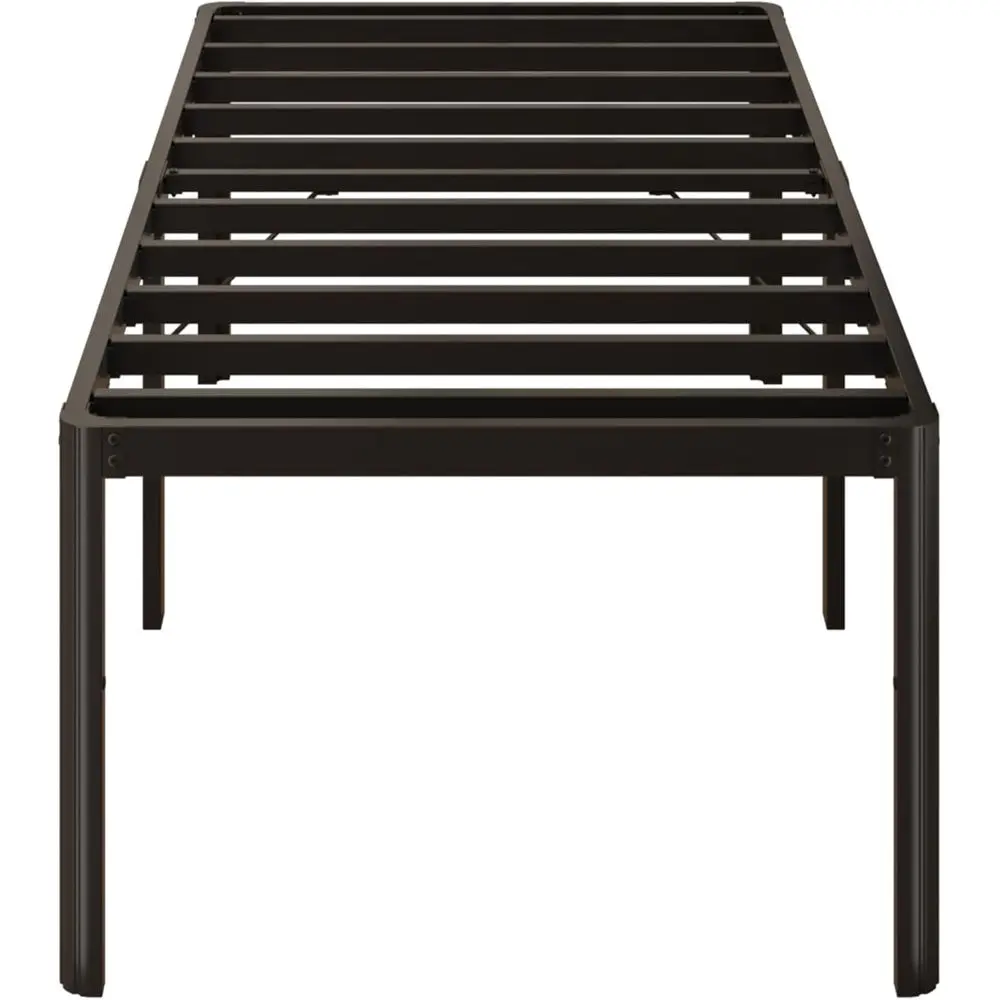 

24 High Twin Metal Platform Bed with Rounded Legs, Sturdy Construction, No Box Spring Needed, Easy Assembly, Noiseless, Black