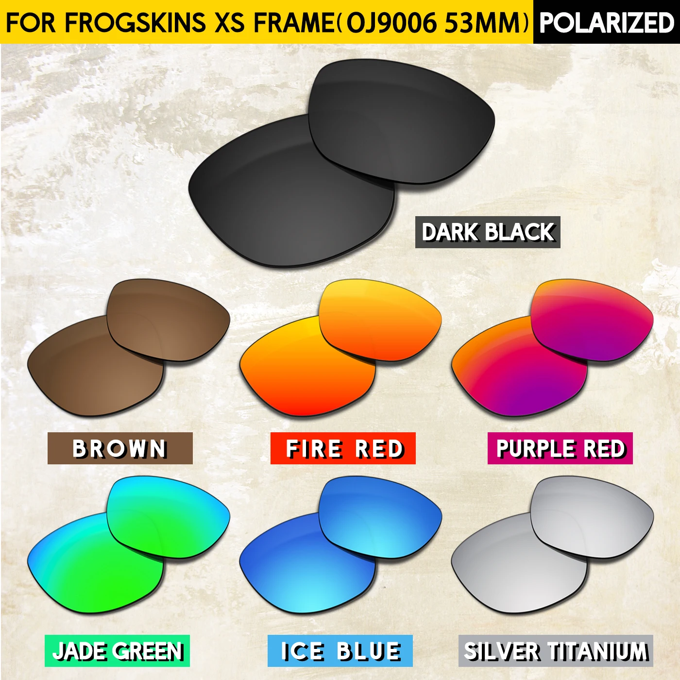 

Thickness of 1.5MM Polarized Replacement Lenses for Oakley Frogskins XS OJ9006 Sunglasses-Multi Colors
