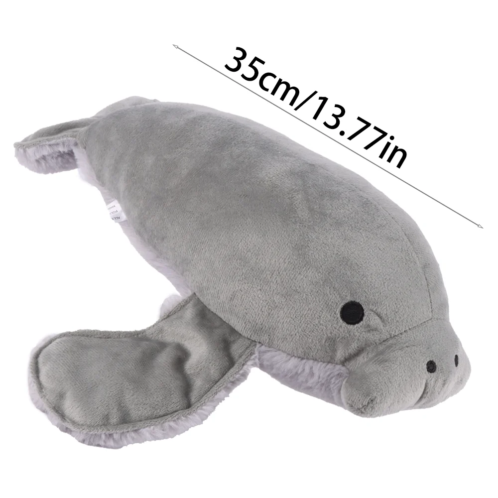 35ซม. การ์ตูน Manatee ตุ๊กตาหนานุ่มทะเลวัวทะเลยัดไส้ของเล่นสัตว์หมอนนุ่มตกแต่งห้องสำหรับเตียงโซฟาเด็ก kado ulang tahun