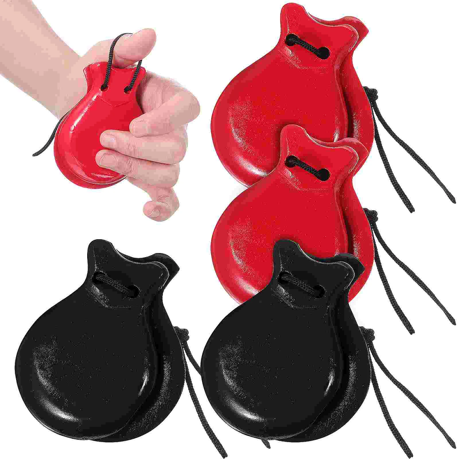 

2 Pairs Musical Instrument Wooden Castanets Child Finger Clappers Toy 900X600X250CM Handheld