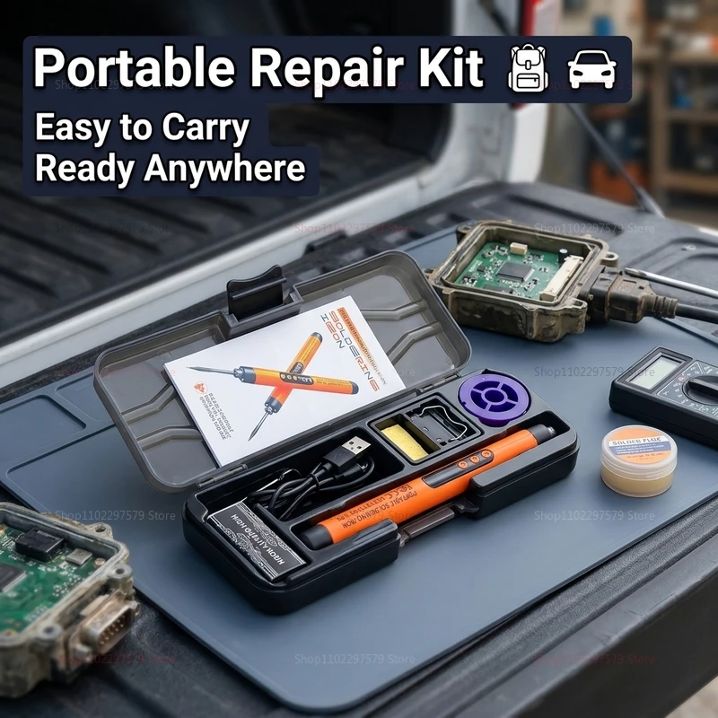 USB Soldering Iron Set Mini Portable Household Type C Rechargeable  Adjustable Temp for DIY Electronics Repair and Crafts