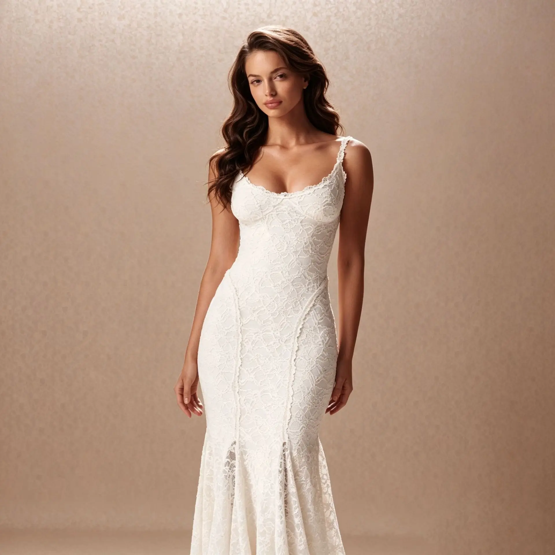 Mingmingxi Elegant Lace Mermaid Maxi Dress Spaghetti Strap Backless Evening Gown for Wedding Party Beach Vacation Dress Women