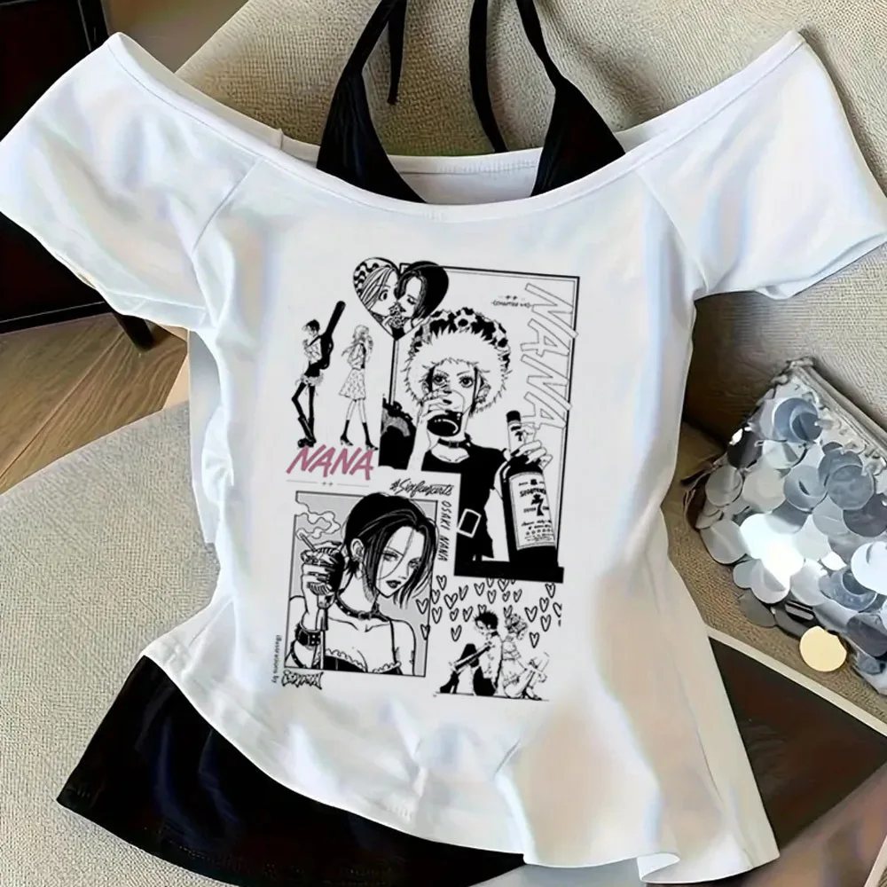 Nana Anime crop top shoujo y2k gyaru emo cutecore scene  t-shirt cutecore anime party vintage cheap view 3