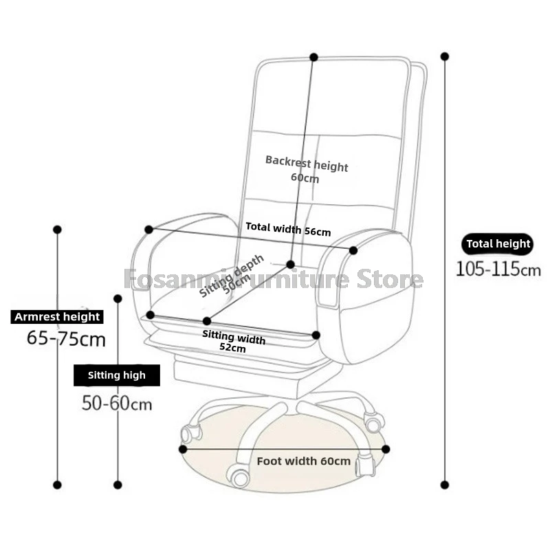 Прочный кожаный широкий офисный стул, мягкий домашний стул с двойными фиксированными подлокотниками, игровой компьютерный стул, регулируемый вращающийся настольный стул для геймера
