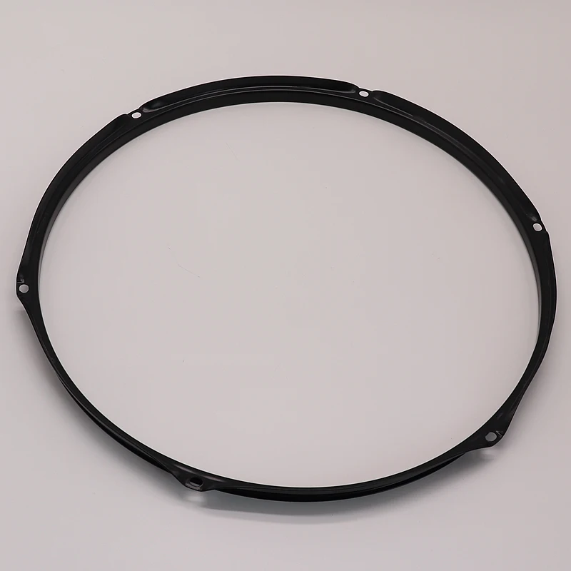 12 Inch 6 Hole 13 Inch 6 Hole 14 Inch 6 Hole Snare Drum Rim Drum Hoop Iron Drum Ring Silver and Black 1 Piece