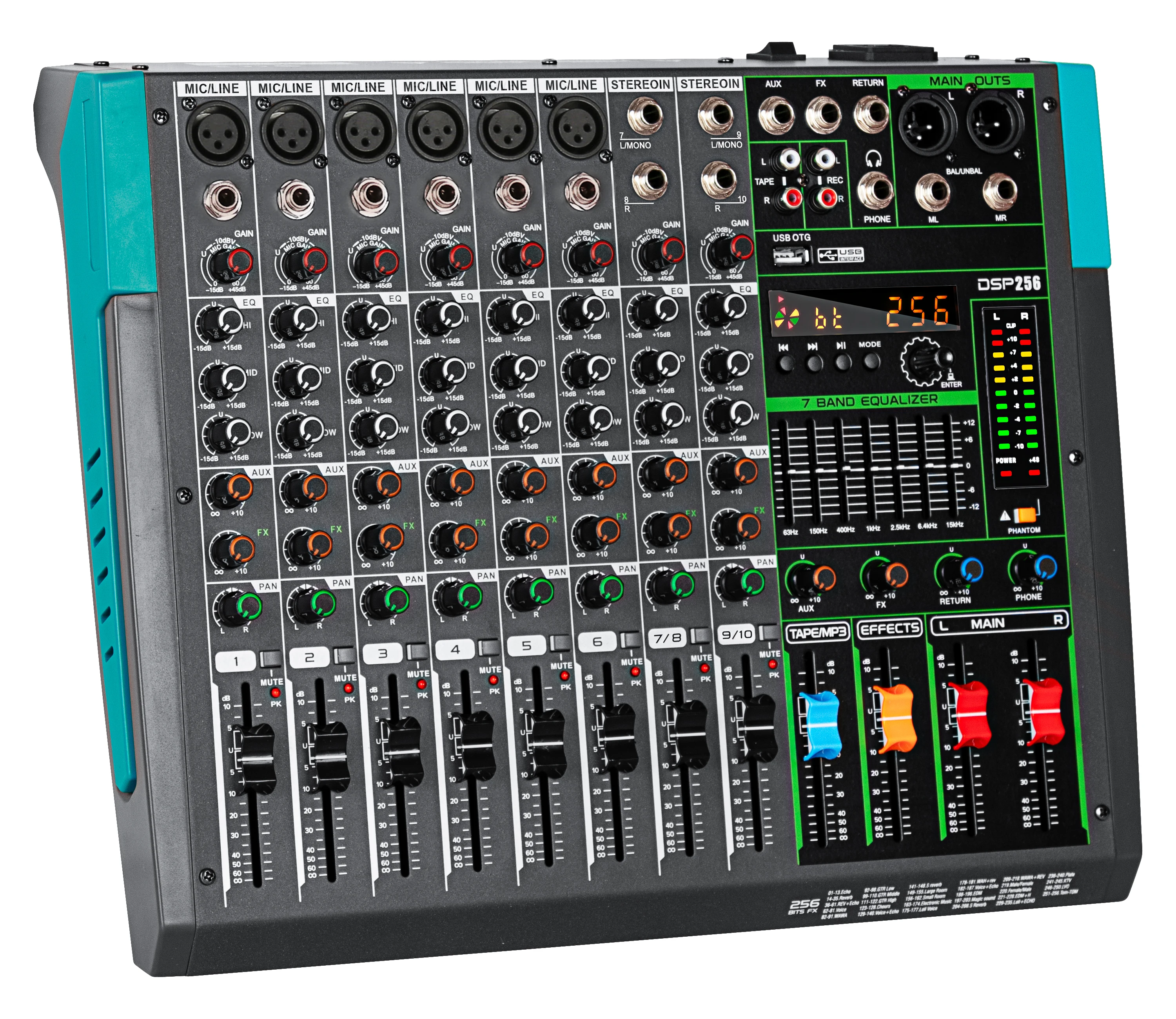 Depusheng PA8 ProfessionellerAudiomixer, Soundboard Konsole,Schreibtischsystem, Schnittstelle, 8-Kanal, Digital USB, Bluetooth