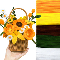 500PCS Pipe Cleaners Craft Supplies, Sunflower Pipe Cleaner Kit, Bulk Pipe Cleaners DIY Chenille Stem Bouquets Kit