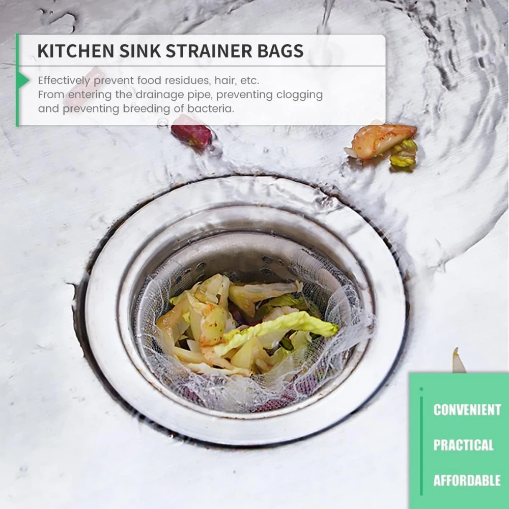

50 disposable sink filter bags for bathroom tubs and kitchen sinks to prevent clogged drains kitchen sink strainer hair catcher