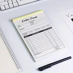 Sales Order Book, 2-Part Small Business Carbon-Free Sales Invoice Book, 5.5 x 8.3 inches, Cardboard Receipt Book (Set of 50)