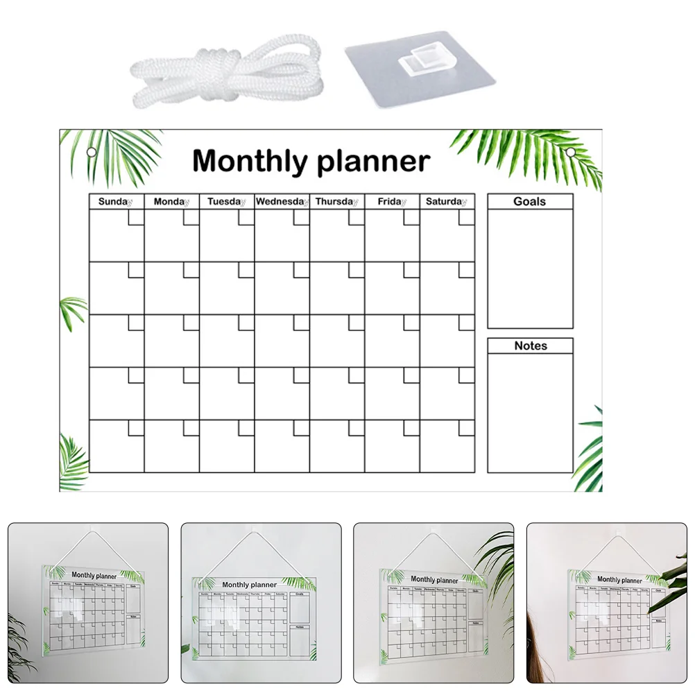 

Note Board Monthly Planning Fridge Calendar Whiteboard Acrylic Erasable Creative Dry Erase