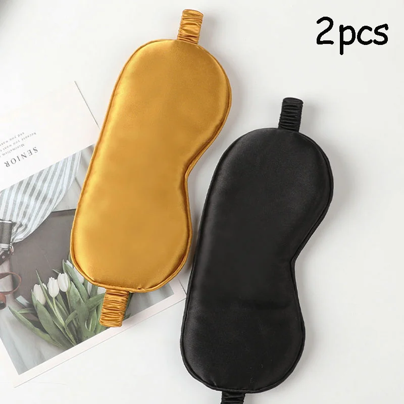 2-Pcs Set Of Silk Like Sleep Masks, Smooth And Soft Blackout Goggles, Convenient Outdoor Travel Eye Patch, Holiday Surprise Gi