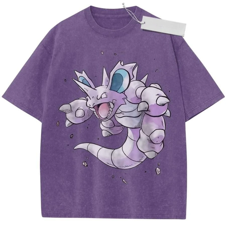 T-Shirt Sport-T-Shirt Kurzarm-T-Shirt Mehrfarbig Unisex Reine Baumwolle Gewaschener Retro-Druck mit Charakteren aus Populären Filmen