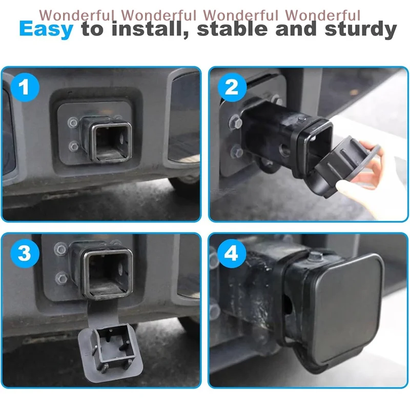 

Automobile Exterior Car Accessories Trailer Hitch Cover 2-Inch Waterproof Towing Hitch Covers Uni-versal Plug Tube Cap Protector
