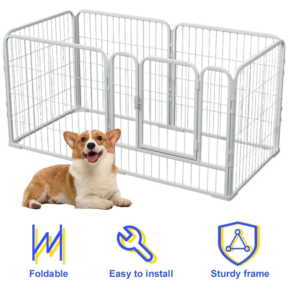 

Складной вольер-манеж для собак из 6 секций, прочный манеж-клетка для щенков, для выгула собак, кошек, кроликов и других домашних животных