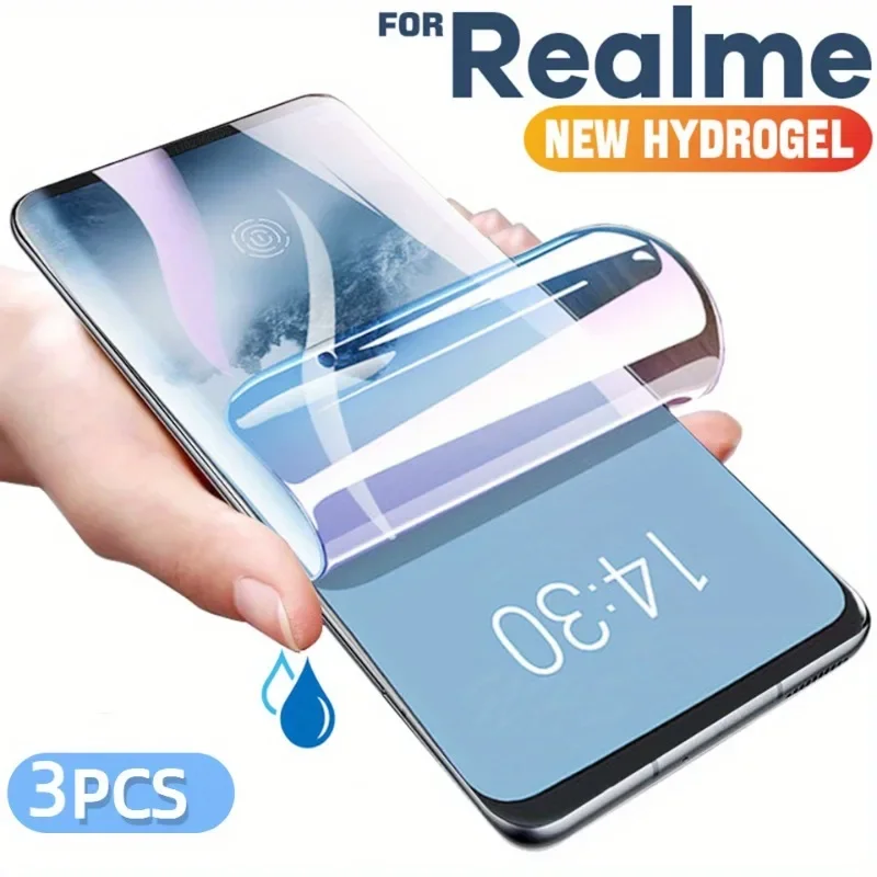 3Pcs Screen Protector For Realme 14 13 12 11 Pro Plus Screen Protector Hydrogel For Realme C75 C53 C67 C65 C61 C63 Film