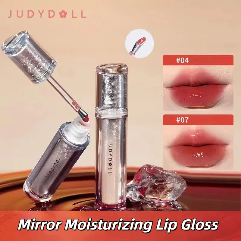 Judydoll Lip Glaze Mirror Shine Watery Lipstick Non-Stick Cup Long Lasting Moisturising Lip Tint Waterproof Makeup Cosmetics