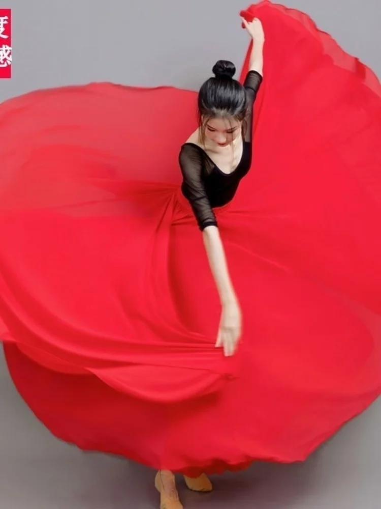Cos 720 graden grote schommel dubbellaags chiffon vakantie strand rok dansjurk klassieke dansvoorstelling jurk Xinjiang - afbeelding 2