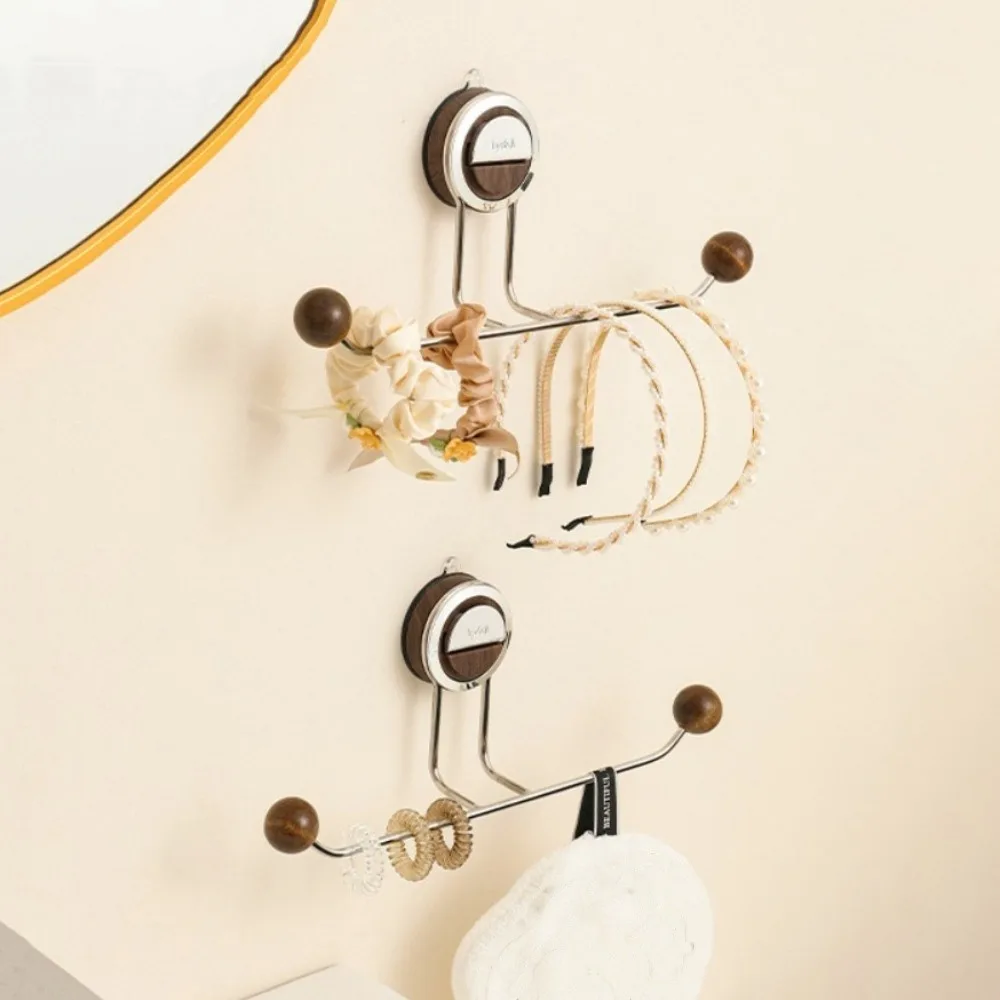 No-Punch Suction Cup Storage Shelf Door Hooks Wall Mounted Wall Hanging Storage Rack Multifunctional Scrunchie Organizer
