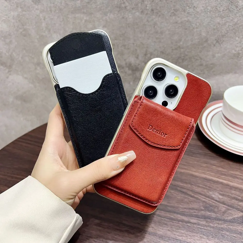 

Magnetic Wireless Charging Frameless Phone Cover For iPhone 16 Pro Max 15 Pro 14 Pro Max With Detachable Back Wallet Card Case