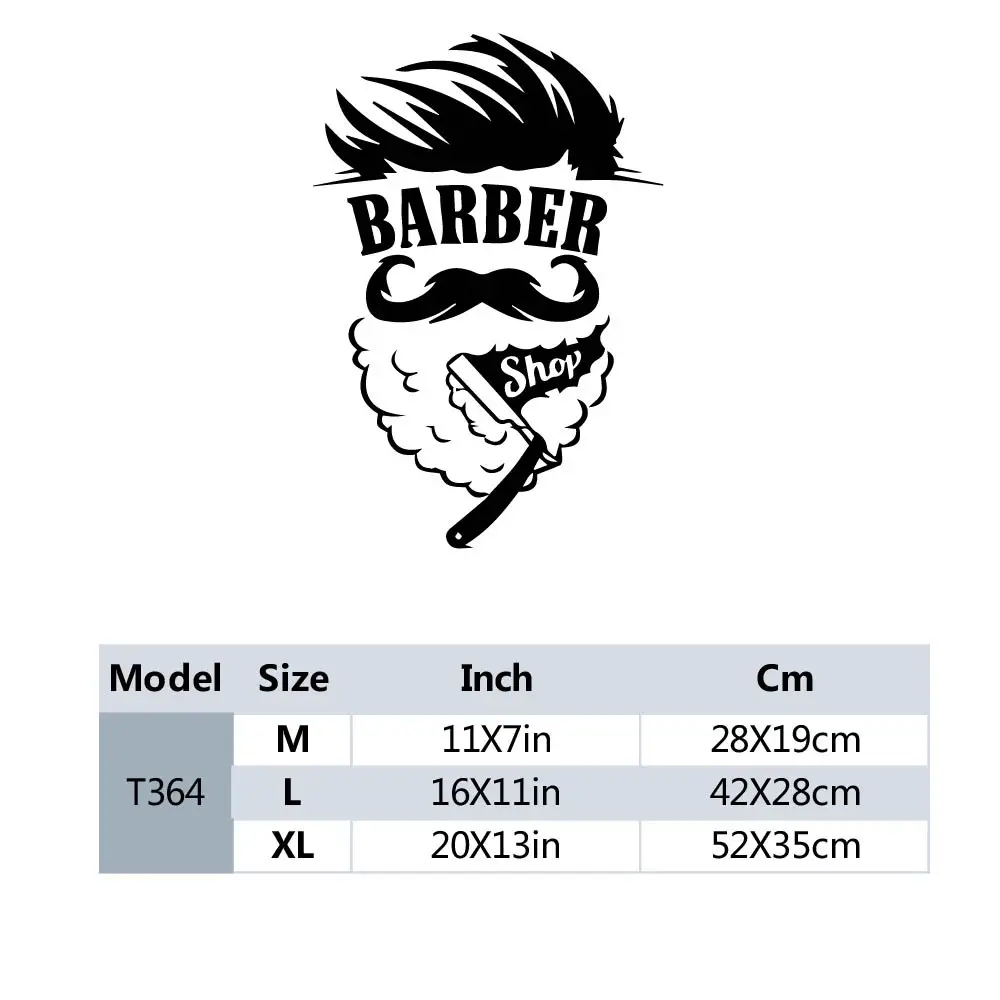 1PC NEW Barbershop Home Decorations Pvc Decal For Living Room Decor Diy Pvc Home Decoration Accessories