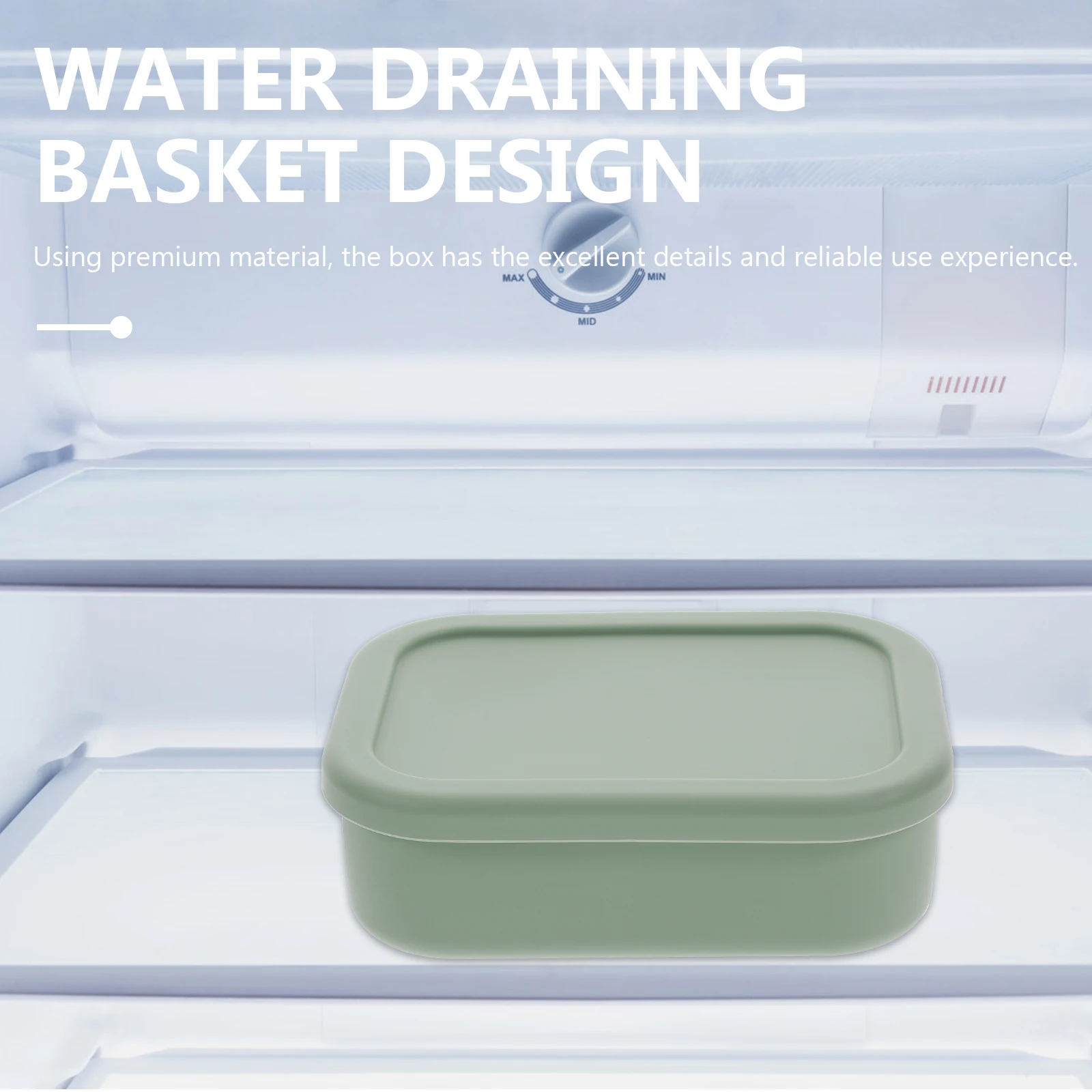 

Storage Boxes Silicone Lunch Student Food Container Sealing Reusable Containers Light Green Fruit