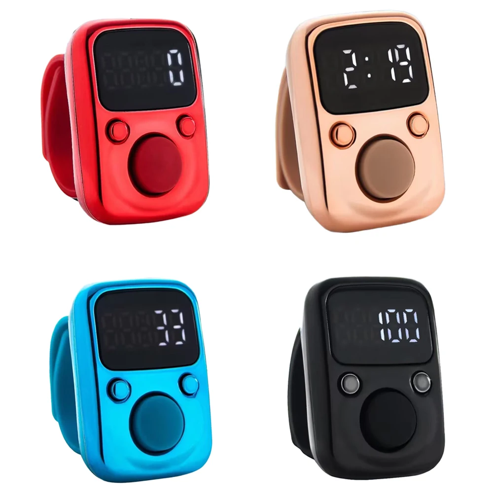 

Finger Counter Luminous Finger Ring LED Electric Digital Display Tally Counter Hand Finger Timer Counter Rechargeable with time