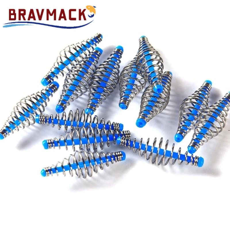 BRAVMACK 10/30 pièces Cage de pêche à ressort pour leurres de poisson-chat, outil de pêche en ligne