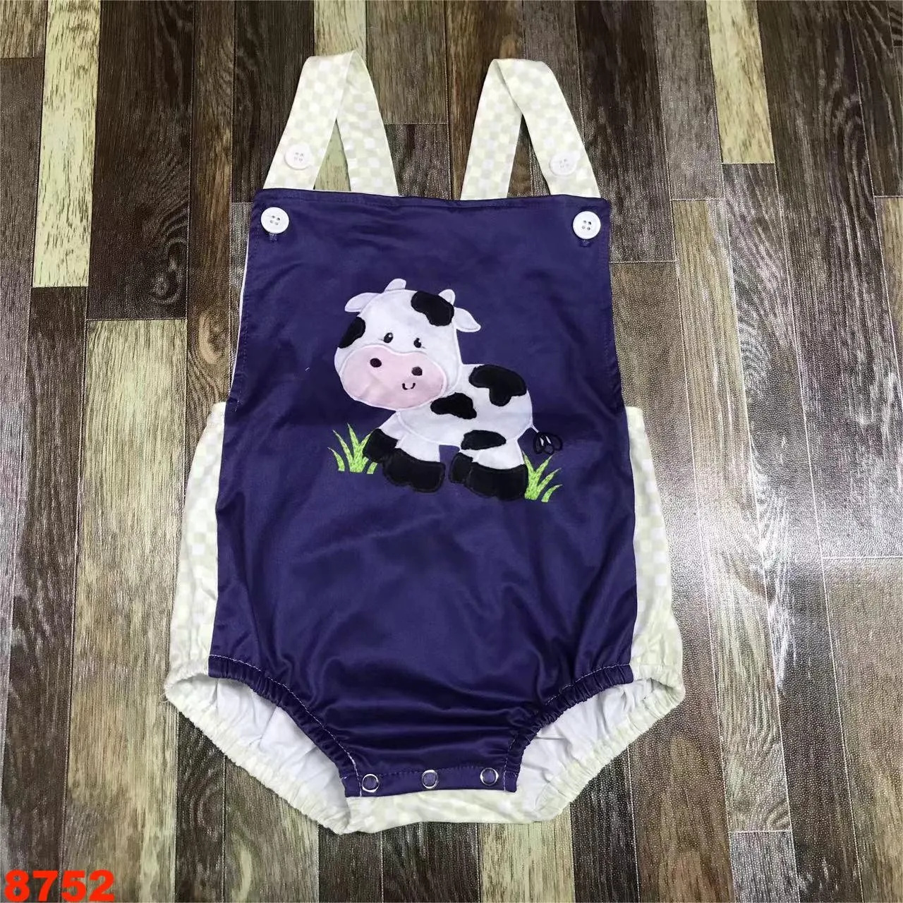 Dairy cow autumn romper Shoulder straps Clothes for Little girls newborn  0-2 years jumpsuit cotton  home wear easy to wash