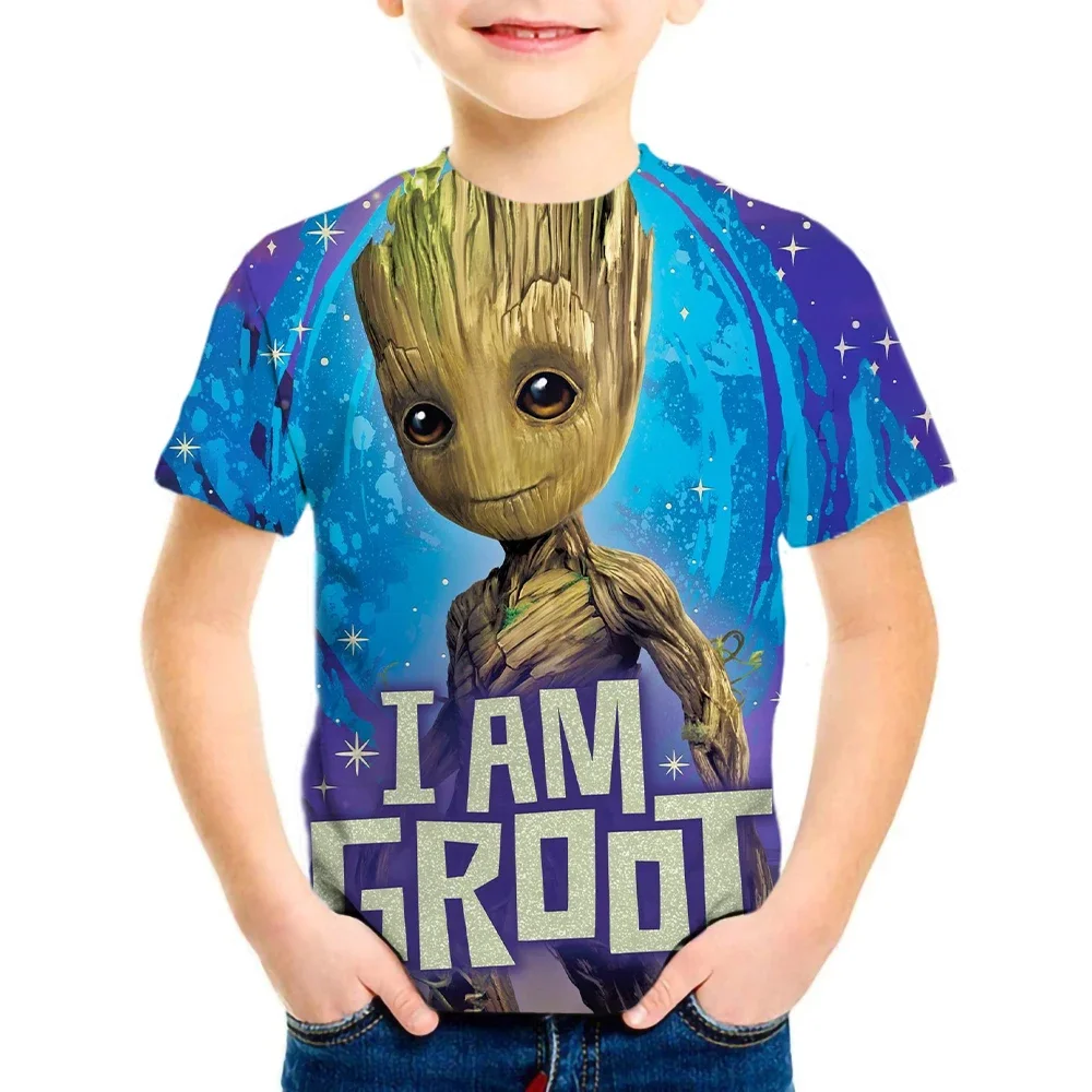 Marvel Child T-Shirts Summer The Avengers Groot Hulk Kids T Shirt Children Cartoons Kawaii SuperHero Top Boy Girl Tee Shirt