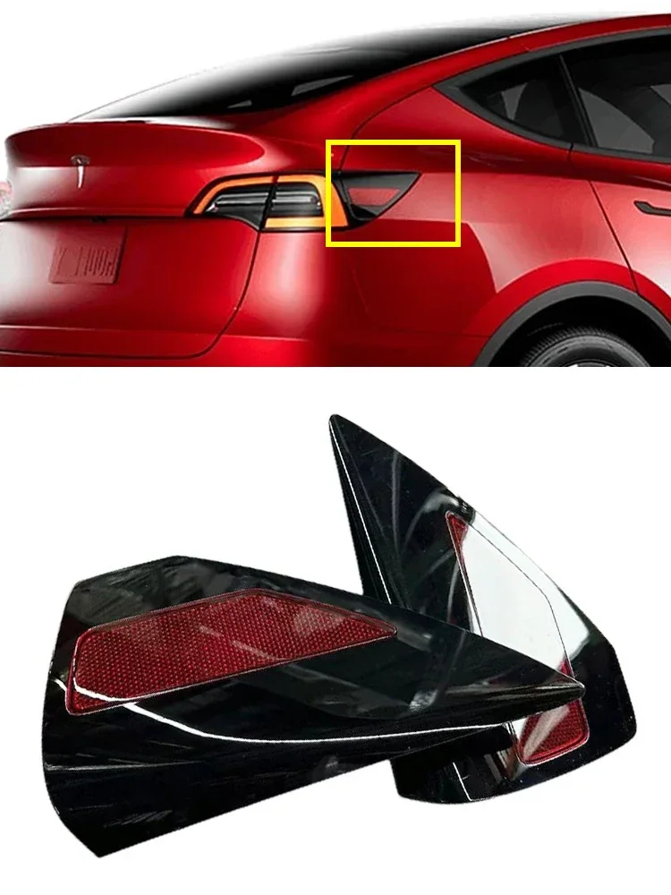 Couvercle de plaque de feu arrière droit pour Tesla modèle Y/3 2017 – 2023, garniture arrière, panneau quart de réflecteur, capuchon de Port de chargement de lampe