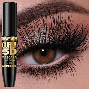 5D Black Waterproof Mascara Lengthens Eyelashes Extension Thick Silk Fiber Mascara Female…