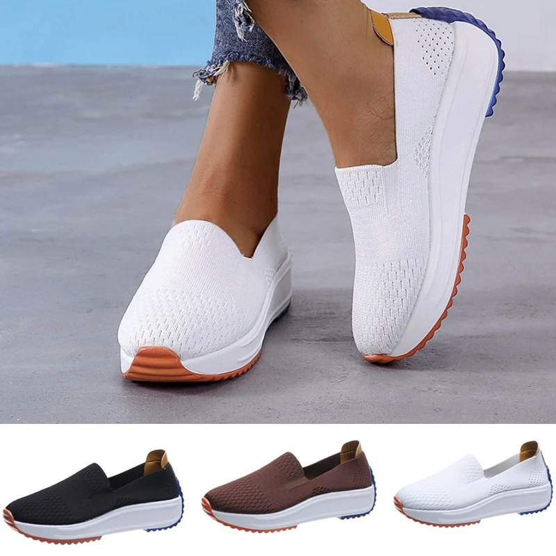 Moda donna casual appartamenti slip-on sneakers traspiranti mocassini primavera autunno cestino da tennis scarpe comode per sport leggeri